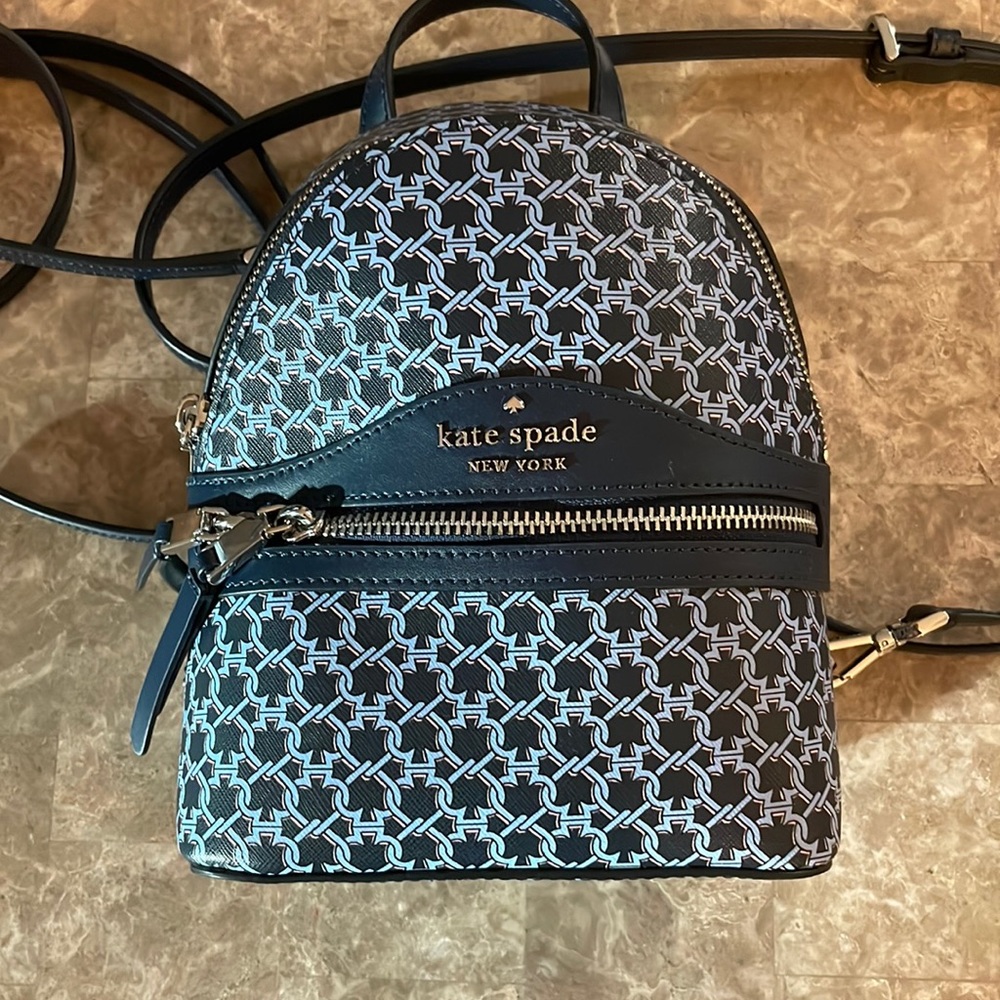 Kate Spade Link Blue mini convertible backpack